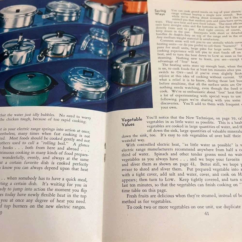Vintage‎ 1940 Meals Go Modern Electrically Cookbook Edison Electric Institute